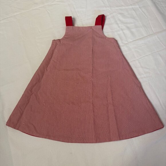 Vintage Mulberry St. Reversible Jumper Dress Size 5 | Red Floral Tulip & Flag - Picture 6 of 8